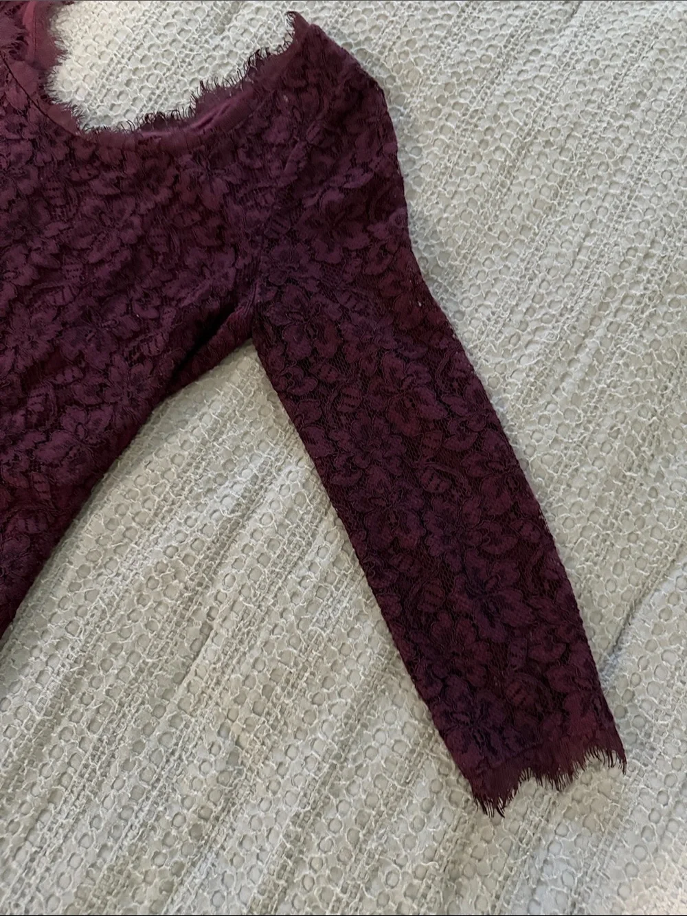 Diane Von Furstenberg Long-Sleeve Lace Dress - Burgundy